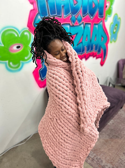 Chunky Knit Blanket - PHYSICAL PRODUCT
